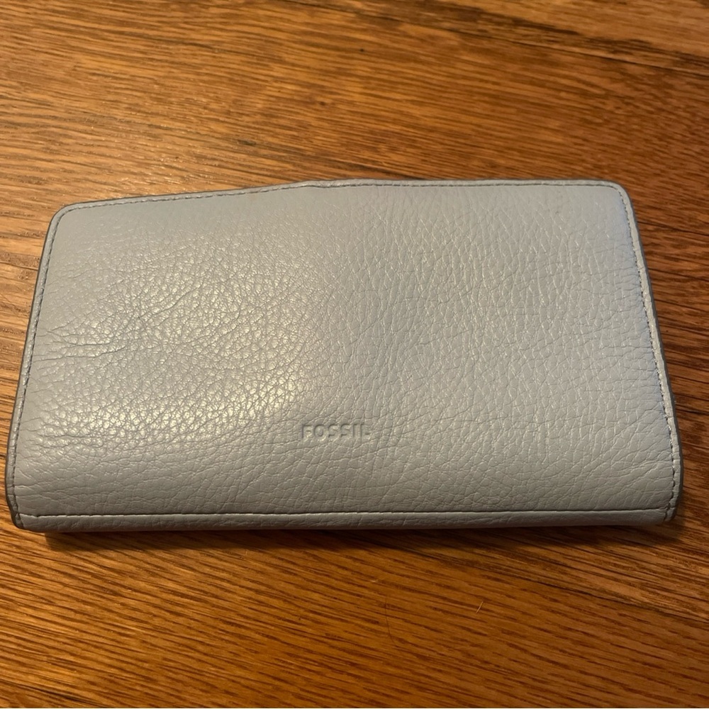 Fossil Sky Blue Leather Wallet